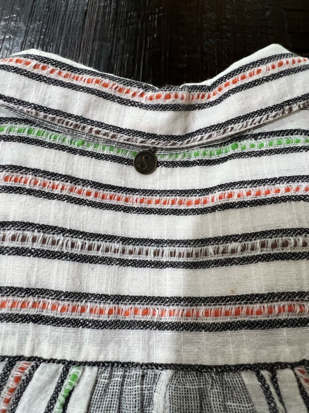 Soft Surroundings Shirt Womens Large Aruba Embroidered Pullover Tunic Boho Strip - Picture 14 of 14